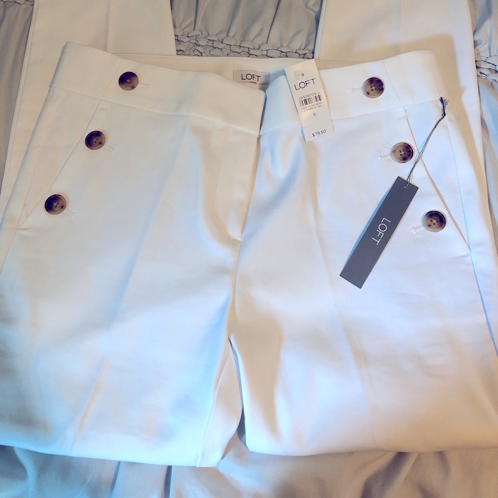 LOFT Skinny Ankle Length White Pants Size 8 - NWT!